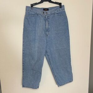 VINTAGE Y2K Denim Capris Route 66 100% cotton size 13/14